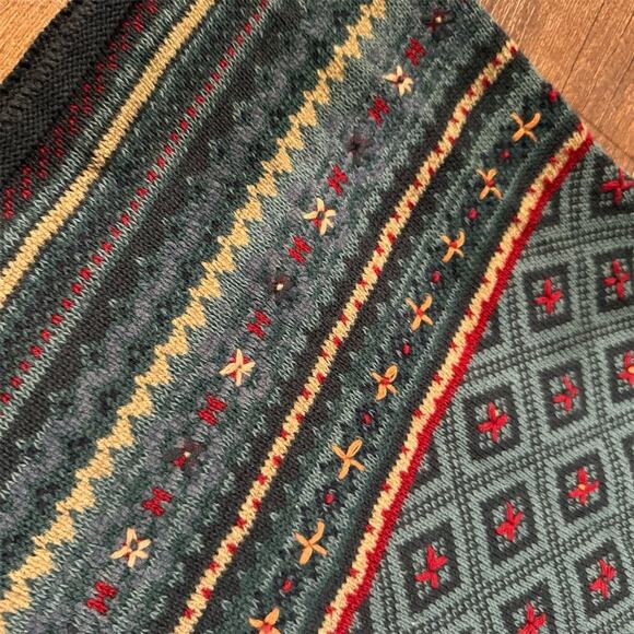 VTG Sweater Vest 22W 3D Textured Cottage Core Grandma White Stag Holidays FLAWS - Picture 5 of 12